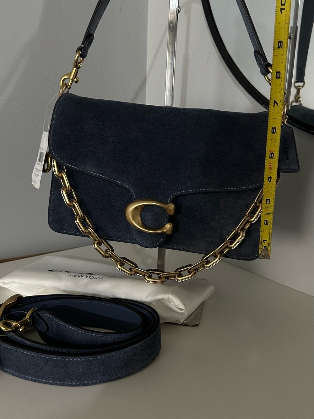 ❤️ new coach tabby chain / suede light denim - Picture 8 of 9